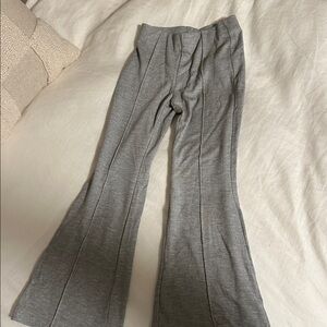 NWOT Zara FLARED RIBBED LEGGINGS Styled Gray Kids Flared Bottoms sz 6